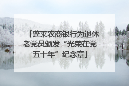 蓬莱农商银行为退休老党员颁发“光荣在党五十年”纪念章