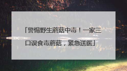 警惕野生蘑菇中毒！一家三口误食毒蘑菇，紧急送医