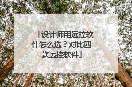 设计师用远控软件怎么选？对比四款远控软件