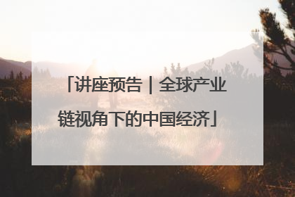 讲座预告｜全球产业链视角下的中国经济