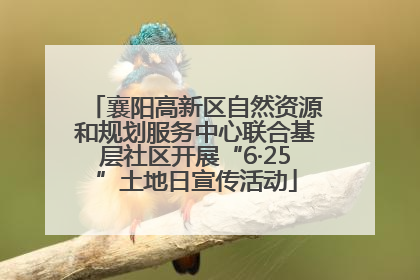 襄阳高新区自然资源和规划服务中心联合基层社区开展“6·25”土地日宣传活动