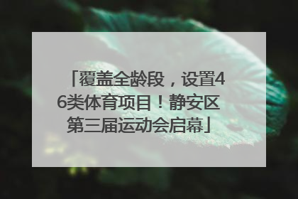 覆盖全龄段，设置46类体育项目！静安区第三届运动会启幕
