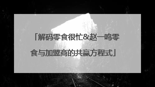 解码零食很忙&赵一鸣零食与加盟商的共赢方程式