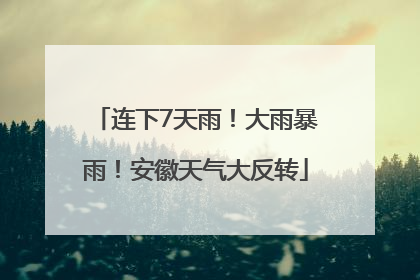 连下7天雨！大雨暴雨！安徽天气大反转