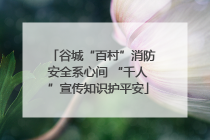 谷城“百村”消防安全系心间 “千人”宣传知识护平安