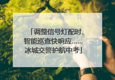 调整信号灯配时、智能巡查快响应……冰城交警护航中考