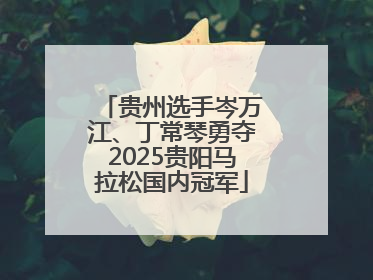 贵州选手岑万江、丁常琴勇夺2025贵阳马拉松国内冠军