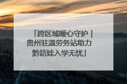 跨区域暖心守护｜贵州驻温劳务站助力黔籍娃入学无忧