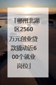 郴州北湖区2560万元创业贷款撬动近600个就业岗位