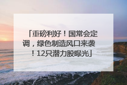 重磅利好！国常会定调，绿色制造风口来袭！12只潜力股曝光