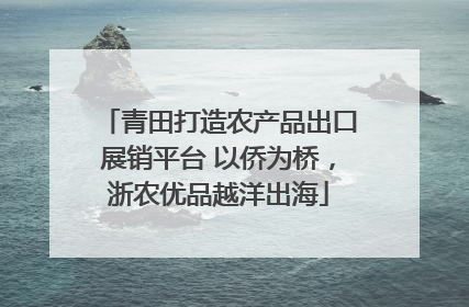 青田打造农产品出口展销平台 以侨为桥，浙农优品越洋出海
