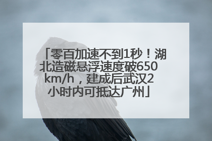 零百加速不到1秒！湖北造磁悬浮速度破650km/h，建成后武汉2小时内可抵达广州