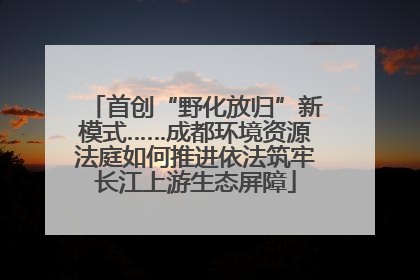 首创“野化放归”新模式……成都环境资源法庭如何推进依法筑牢长江上游生态屏障
