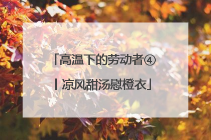 高温下的劳动者④丨凉风甜汤慰橙衣