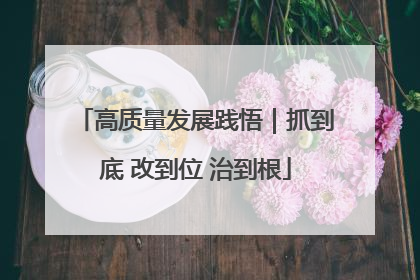 高质量发展践悟｜抓到底 改到位 治到根