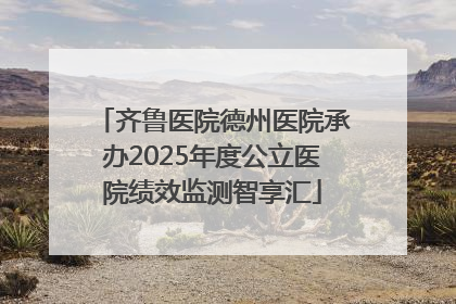 齐鲁医院德州医院承办2025年度公立医院绩效监测智享汇