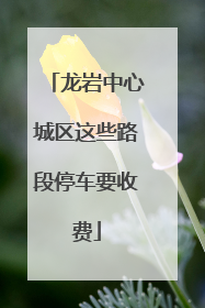 龙岩中心城区这些路段停车要收费