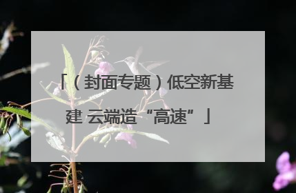 （封面专题）低空新基建 云端造“高速”