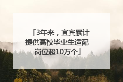 3年来，宜宾累计提供高校毕业生适配岗位超10万个