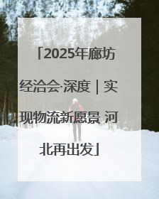 2025年廊坊经洽会·深度｜实现物流新愿景 河北再出发