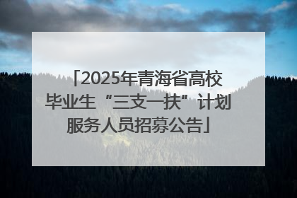 2025年青海省高校毕业生“三支一扶”计划服务人员招募公告