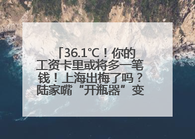 36.1℃！你的工资卡里或将多一笔钱！上海出梅了吗？陆家嘴“开瓶器”变“加湿器”？