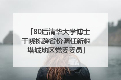 80后清华大学博士于晓栋跨省份调任新疆塔城地区党委委员