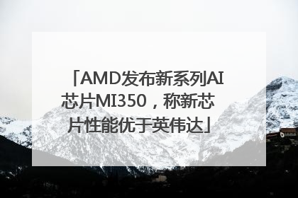 AMD发布新系列AI芯片MI350，称新芯片性能优于英伟达