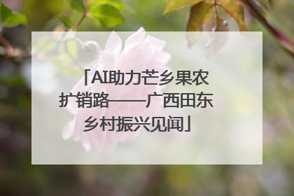 AI助力芒乡果农扩销路——广西田东乡村振兴见闻